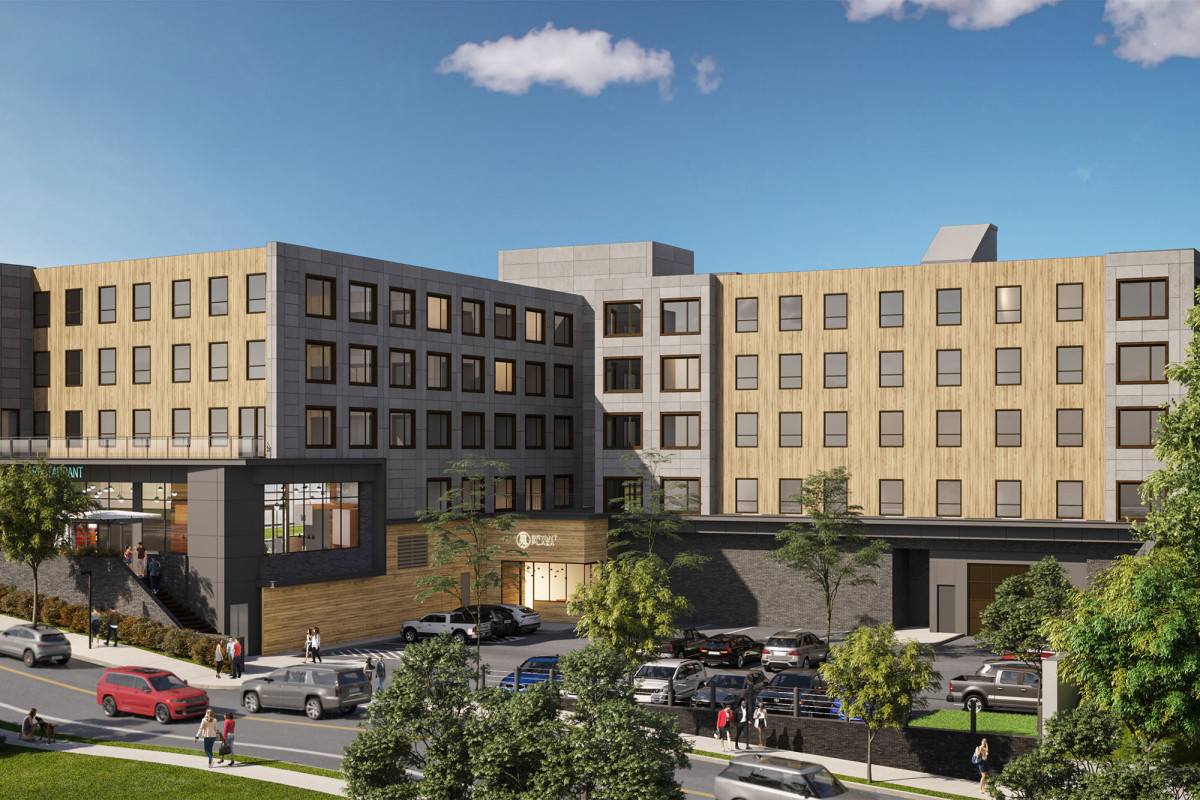 Bryant Plaza mixed-use apartment building exterior